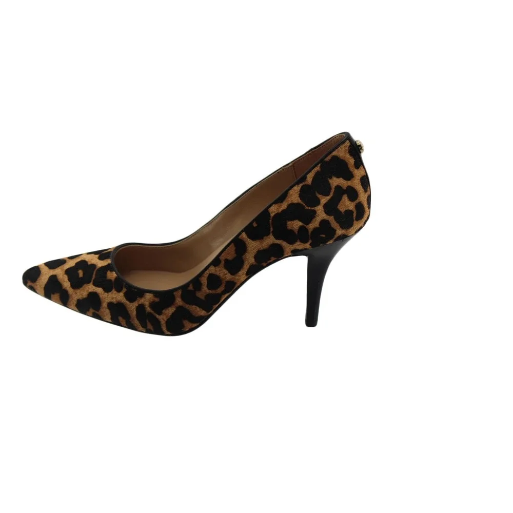 Michael Michael Kors Dorothy Flex Leopard Calf Hair Pumps Heels Brown Black 6M